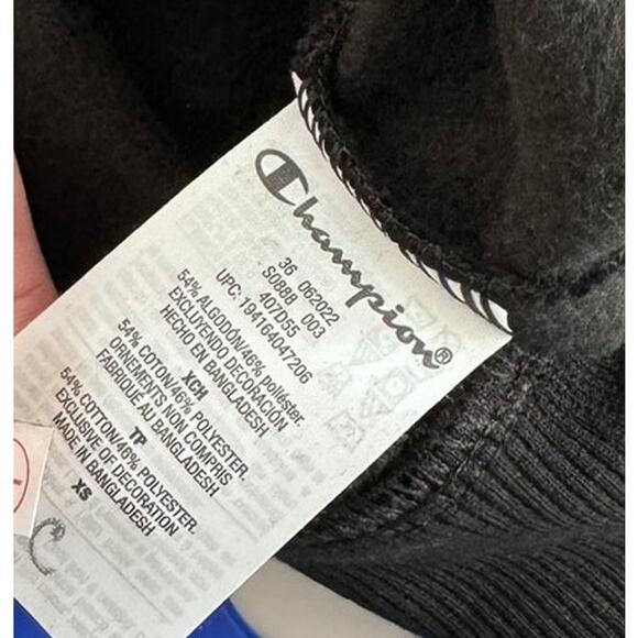 Champion Mens Power Blend Standard Fit Fleece Crewneck Sweatshirt Black XS - Picture 12 of 13